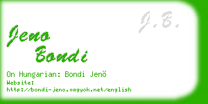 jeno bondi business card